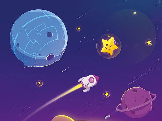 太空（個人主頁-ZNTQ1NjA1MDg=） - 兒童插畫 - 站酷設計師繪畫學徒原創(chuàng)素材 - 站酷ZCOOL
