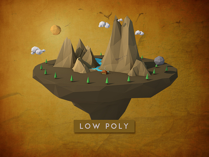 C4D低面体风格建模练习