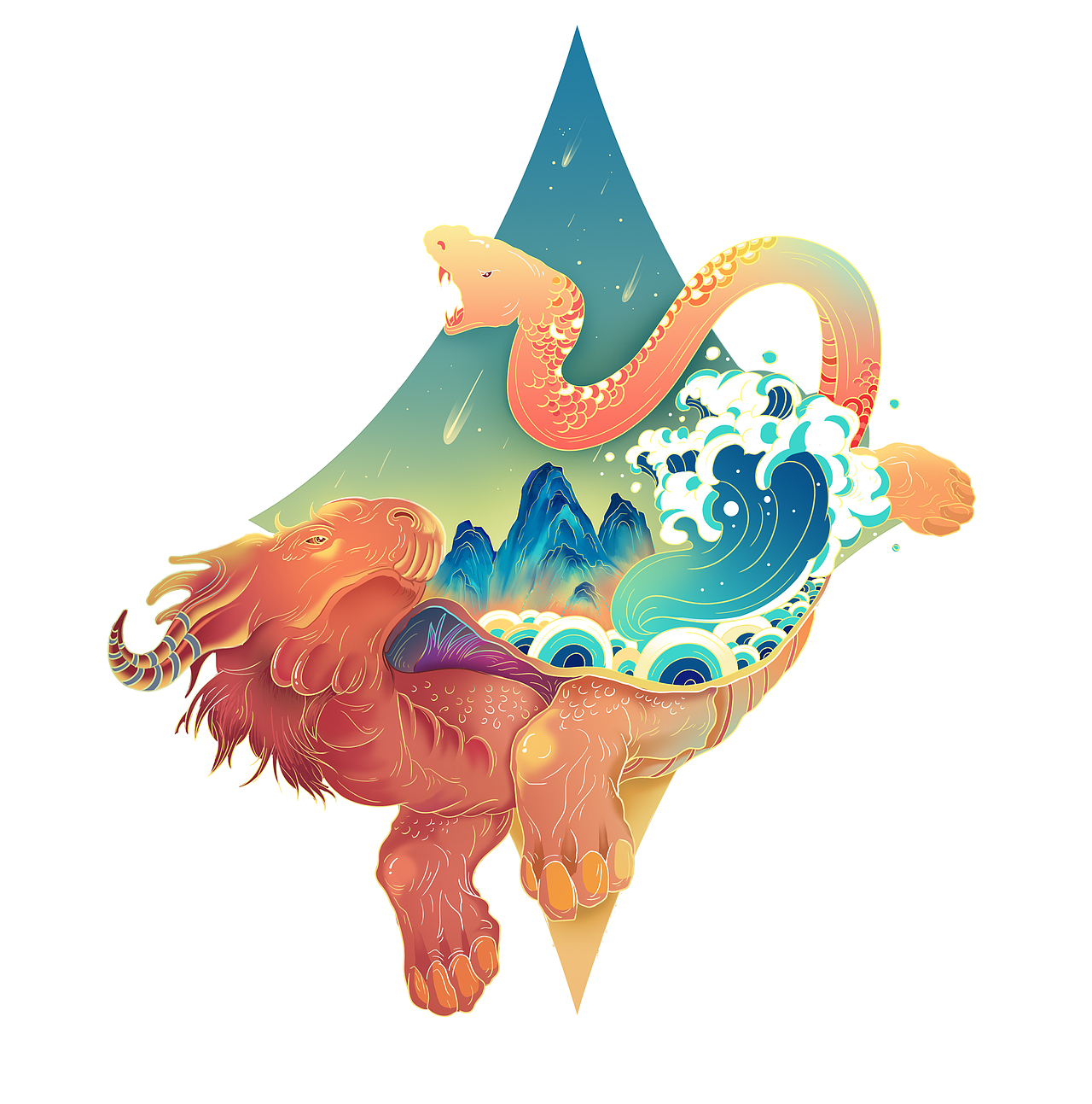 四大神兽传统装饰