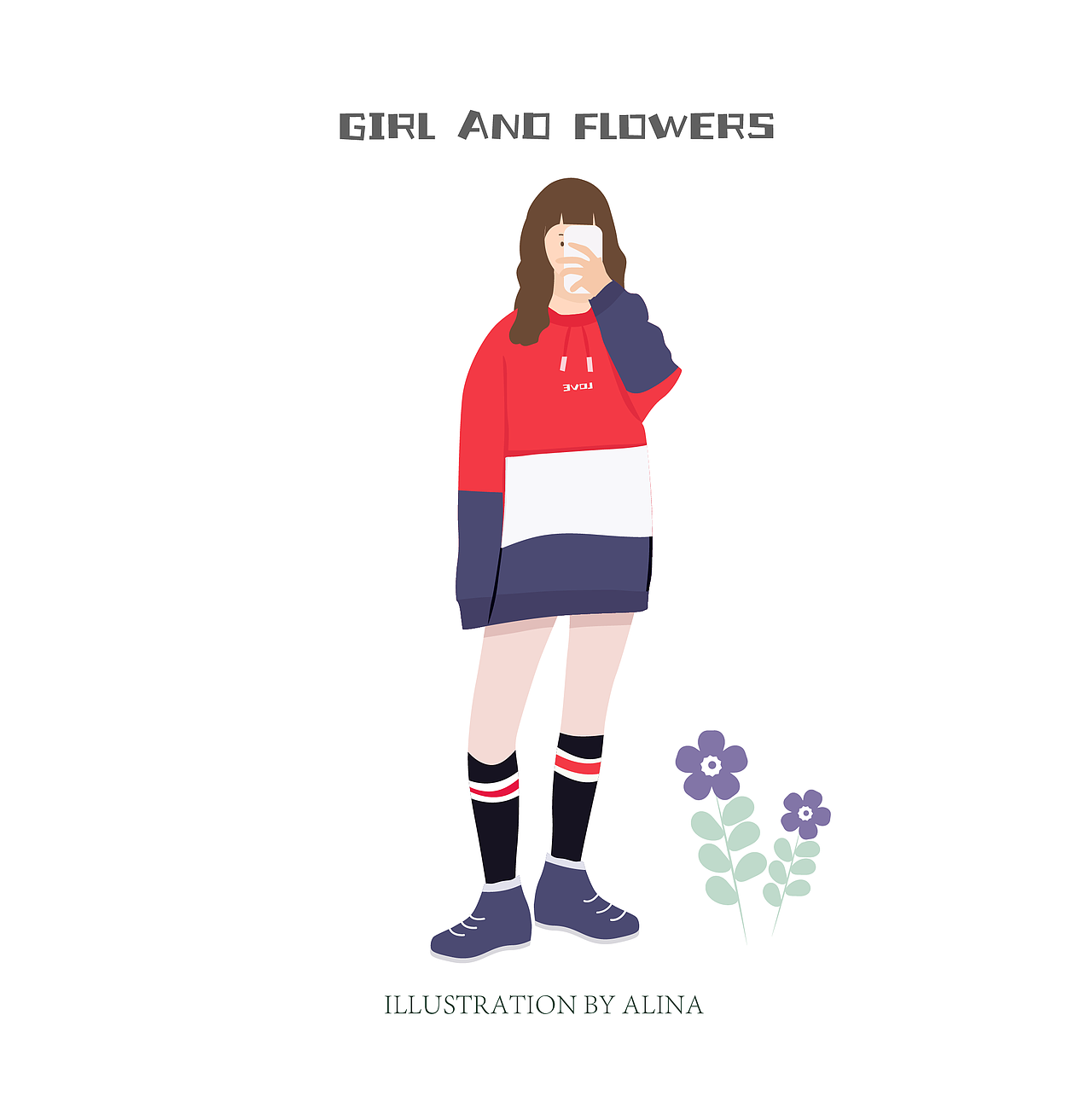 扁平人物动态小清新插画（图ZMTUxOTEyMDU2） - 商业插画 - 站酷设计师Alina白白原创素材 - 站酷ZCOOL