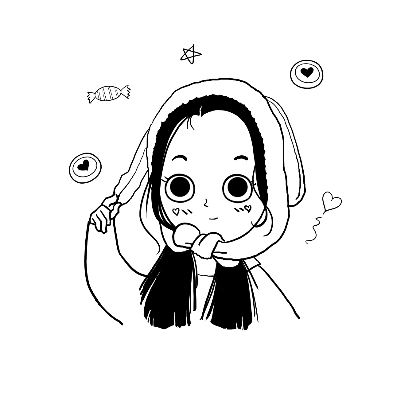 黑白萌漫画人物