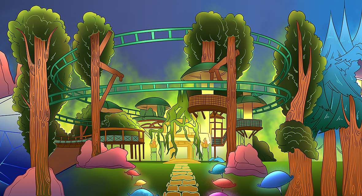 世界之城长图插画