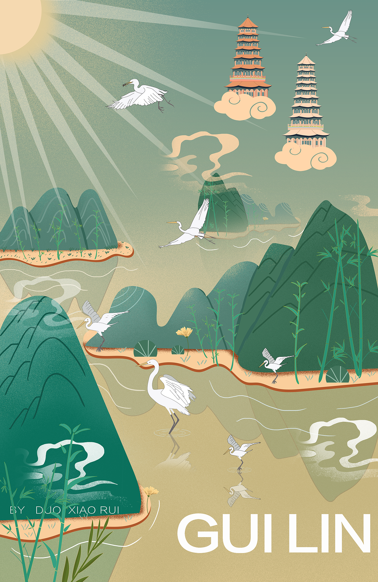 城市印象·桂林|插画|创作习作|朵小蕊_原创作品-站酷zcool