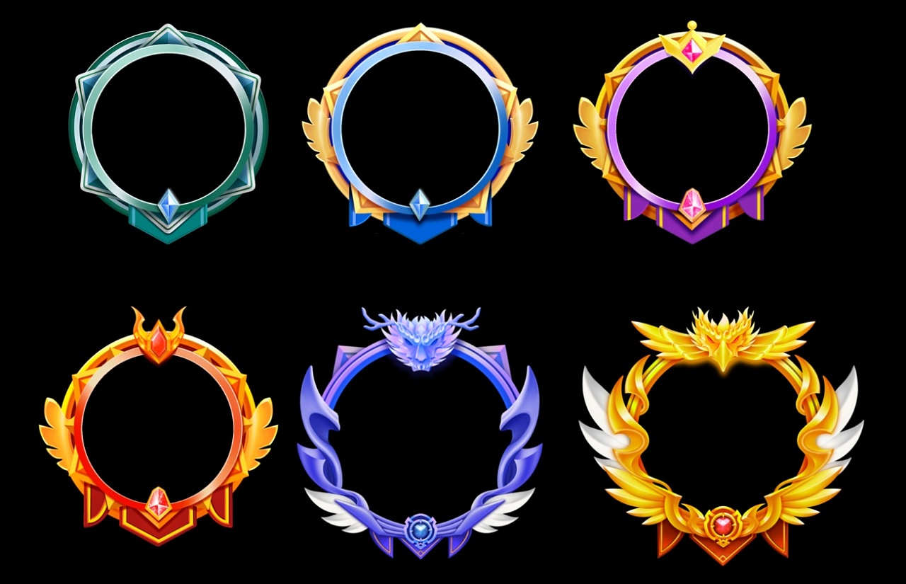 ui头像框图标平面设计升级直播图案练习