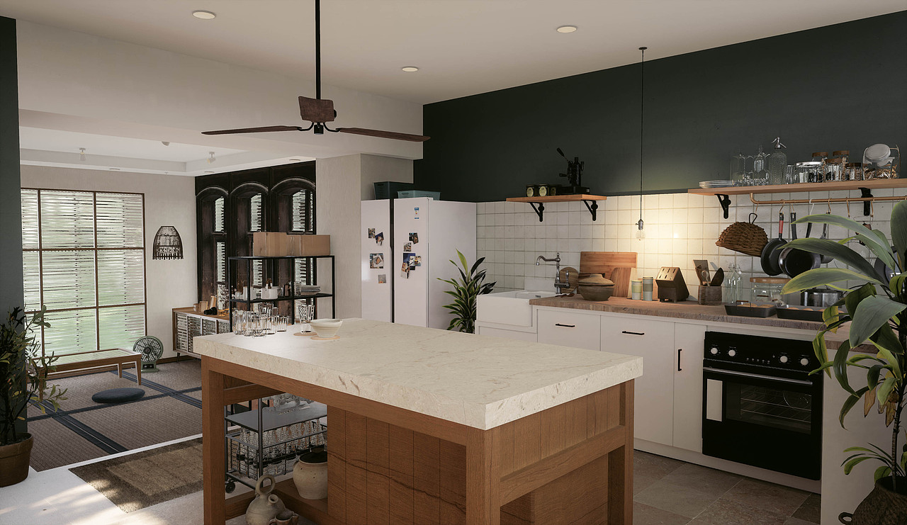 厨房 | UE4漫游 | 动画展示 | 室内设计 | CG写实效果