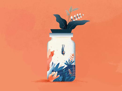 噪点风格插画临摹
