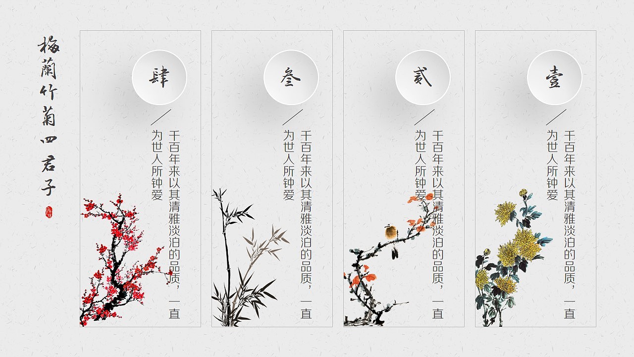 梅兰竹菊·中国风模板系列