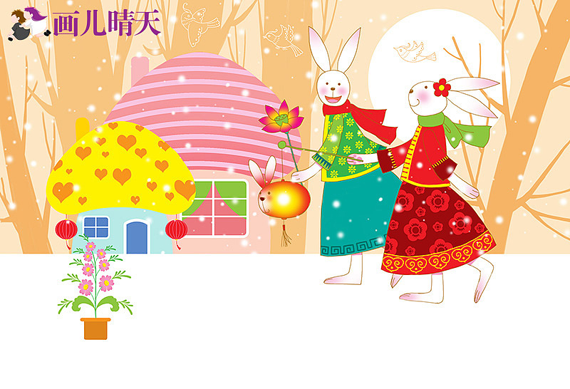 画儿晴天新年插画系列-张灯结彩