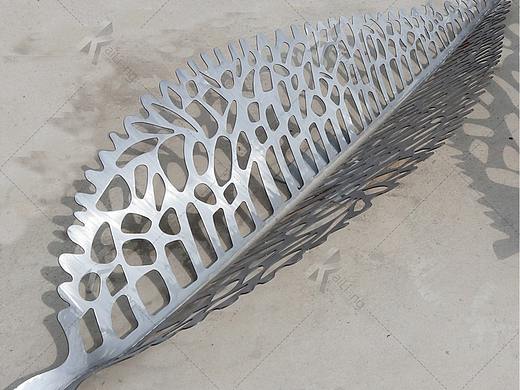 定制不锈钢镂空叶子雕塑商场酒店金属花纹叶景观摆件