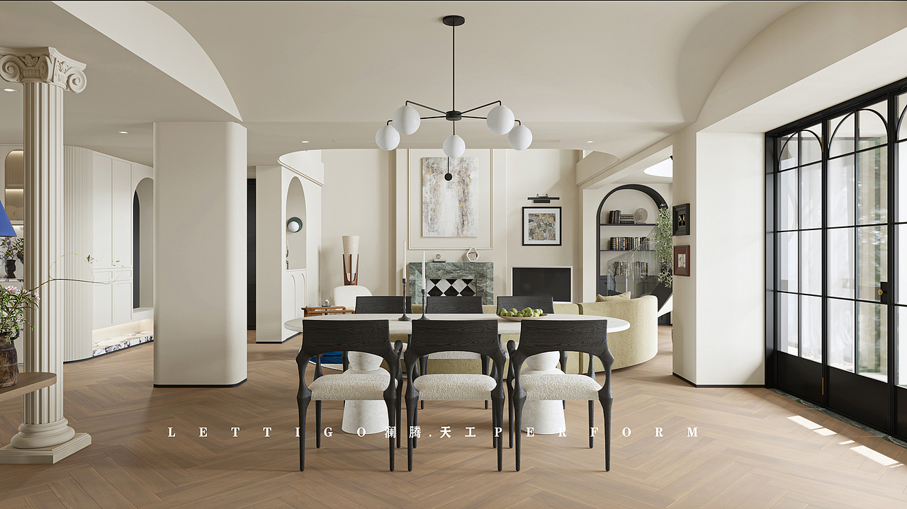 现代法式别墅装修,奶油色的世界