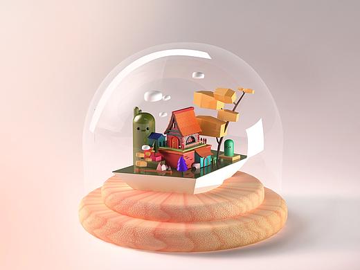 C4D水晶球