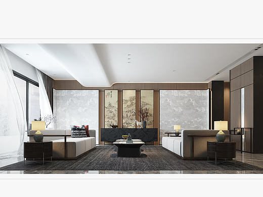 新中式小别墅 丨 SanqianUmu ®空间设计工作室出品（个人主页-ZNTY3MDcwNzI=） - 建筑/空间 - 站酷设计师爱莫能助了原创素材 - 站酷ZCOOL