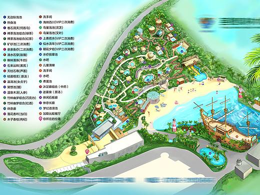 某水世界手绘导览图