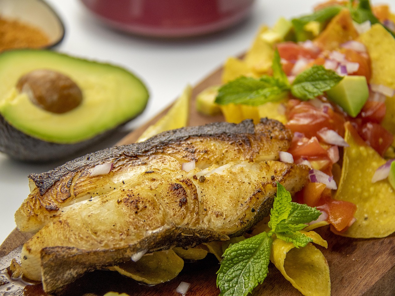 墨西哥玉米片香草鲽鱼段