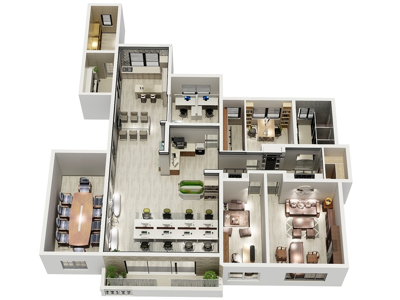 新中式家装改办公室