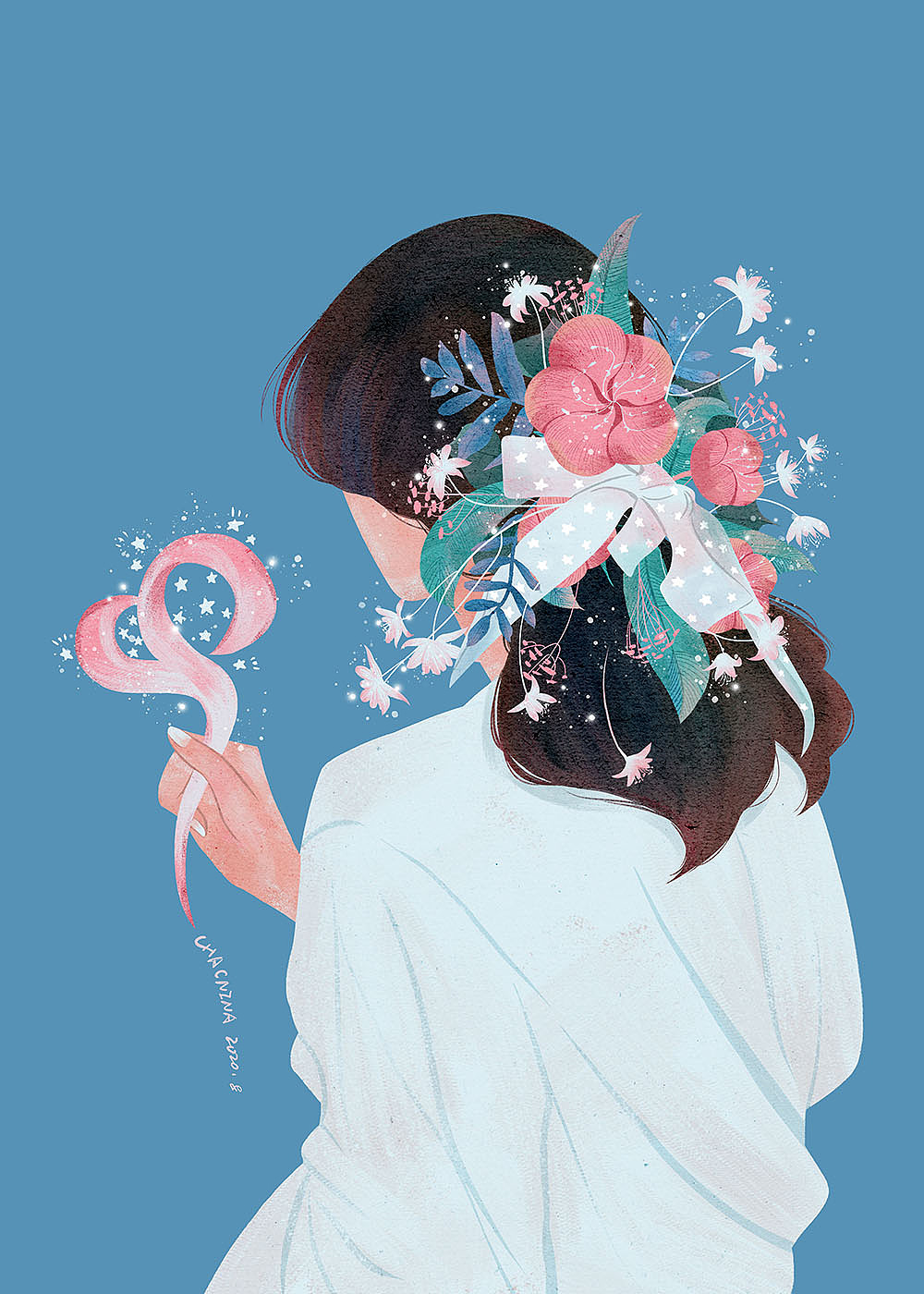 少女心事（图ZMjQ3NzQxOTQ4） - 艺术插画 - 站酷设计师卡克妮娜chacnina原创素材 - 站酷ZCOOL