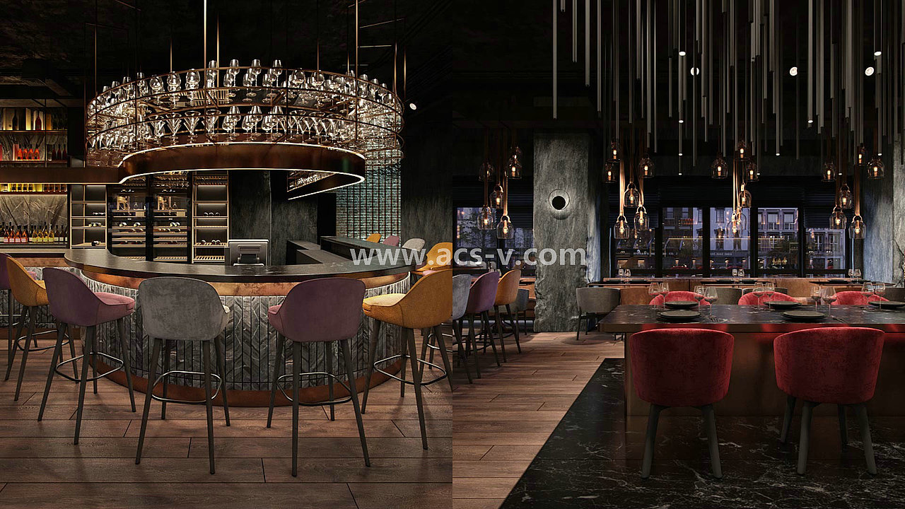重金属酒吧工业风的R&R原石滩音乐餐吧设计