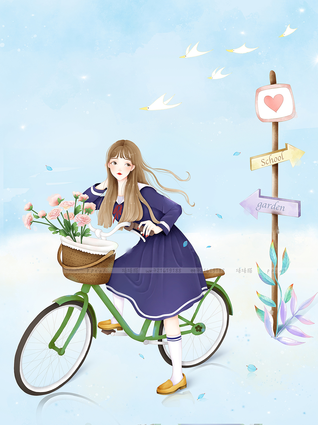 画的女孩子们，答应我要永远少女哦~（图ZMTQ4NjQ5MTE2） - 商业插画 - 站酷设计师培培猫原创素材 - 站酷ZCOOL