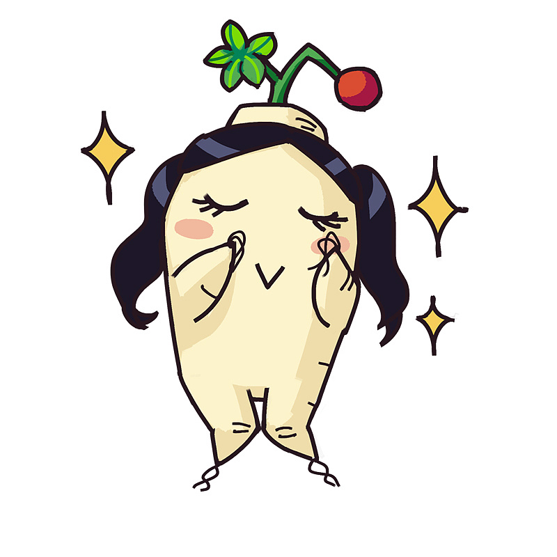 某微信公众号的外包,为其设计成员的人参拟人头像,代表他们不同的性格