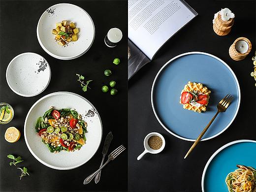 一些圆盘和料理