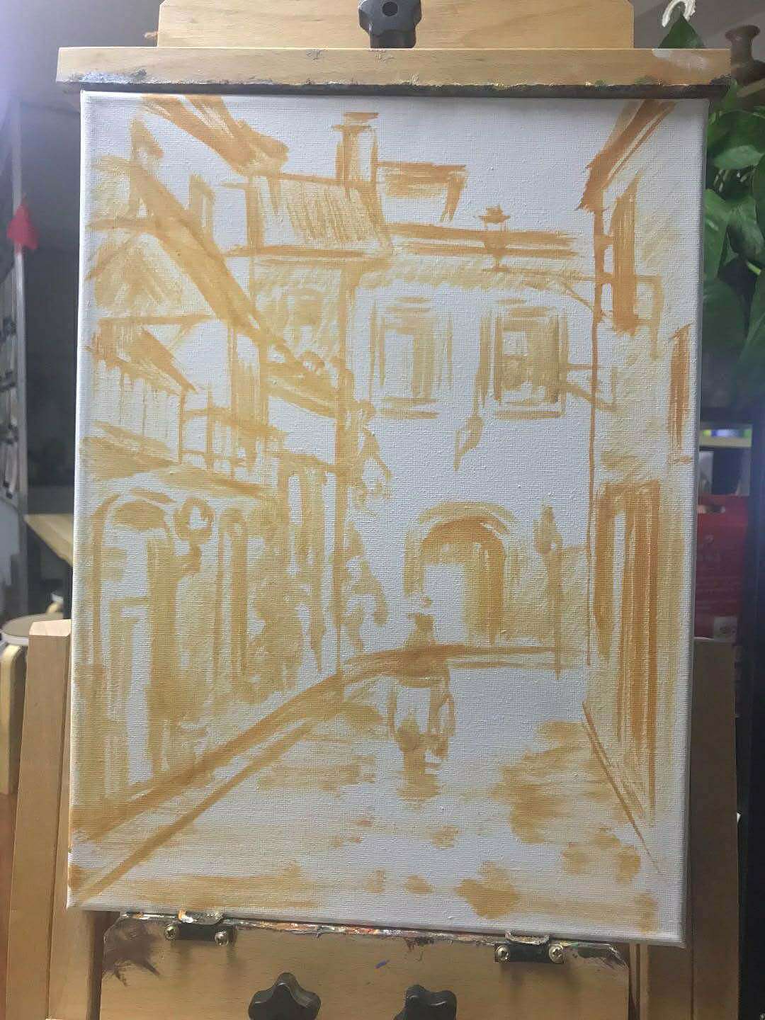 【约绘寻鹿】30x40cm布面油画《骑着我心爱的Vespa》（图ZMjAyOTg1NjAw） - 绘画 - 站酷设计师墙角笔触原创素材 - 站酷ZCOOL