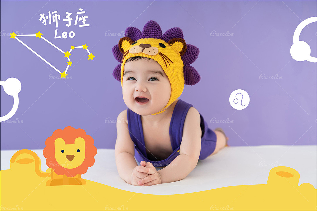 格林童趣十二星座百天照——獅子座（圖ZMjc1NzcxMDUy） - 人像攝影 - 站酷設(shè)計(jì)師格林童趣兒童攝影原創(chuàng)素材 - 站酷ZCOOL