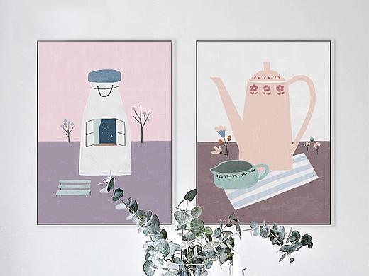 独处时间原创插画一组