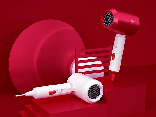 C4D练习作品-吹风机（个人主页-ZNTA2OTkxMjQ=） - 产品 - 站酷设计师蘑菇设计原创素材 - 站酷ZCOOL
