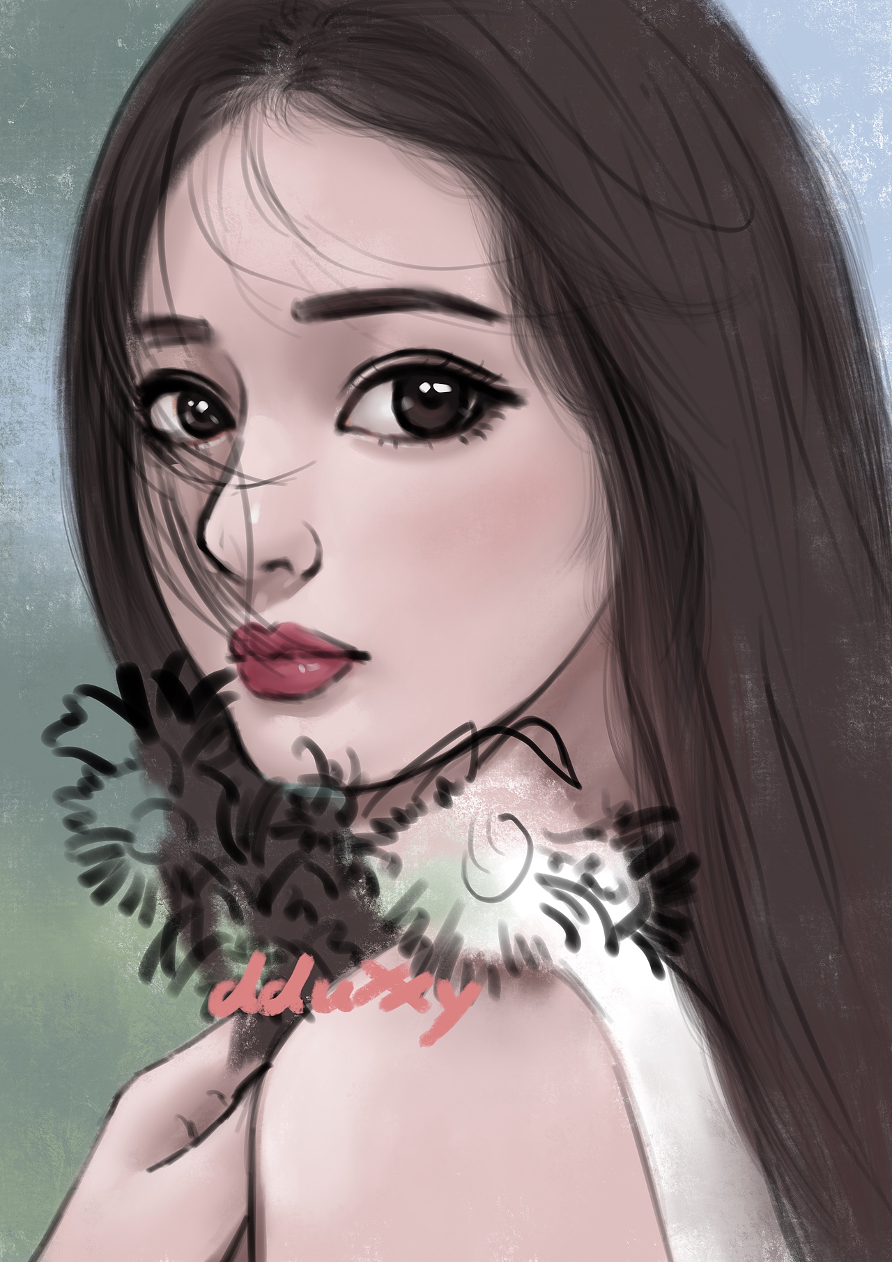 厚涂插画头像，附过程图