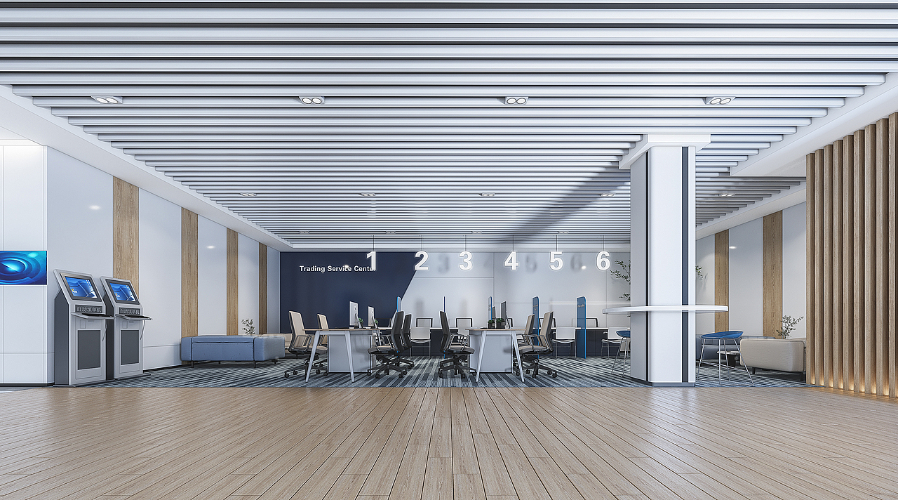 某交易办公大厅（图ZMjk2NzY4ODAw） - 商业空间设计 - 站酷设计师酒酿桃几原创素材 - 站酷ZCOOL