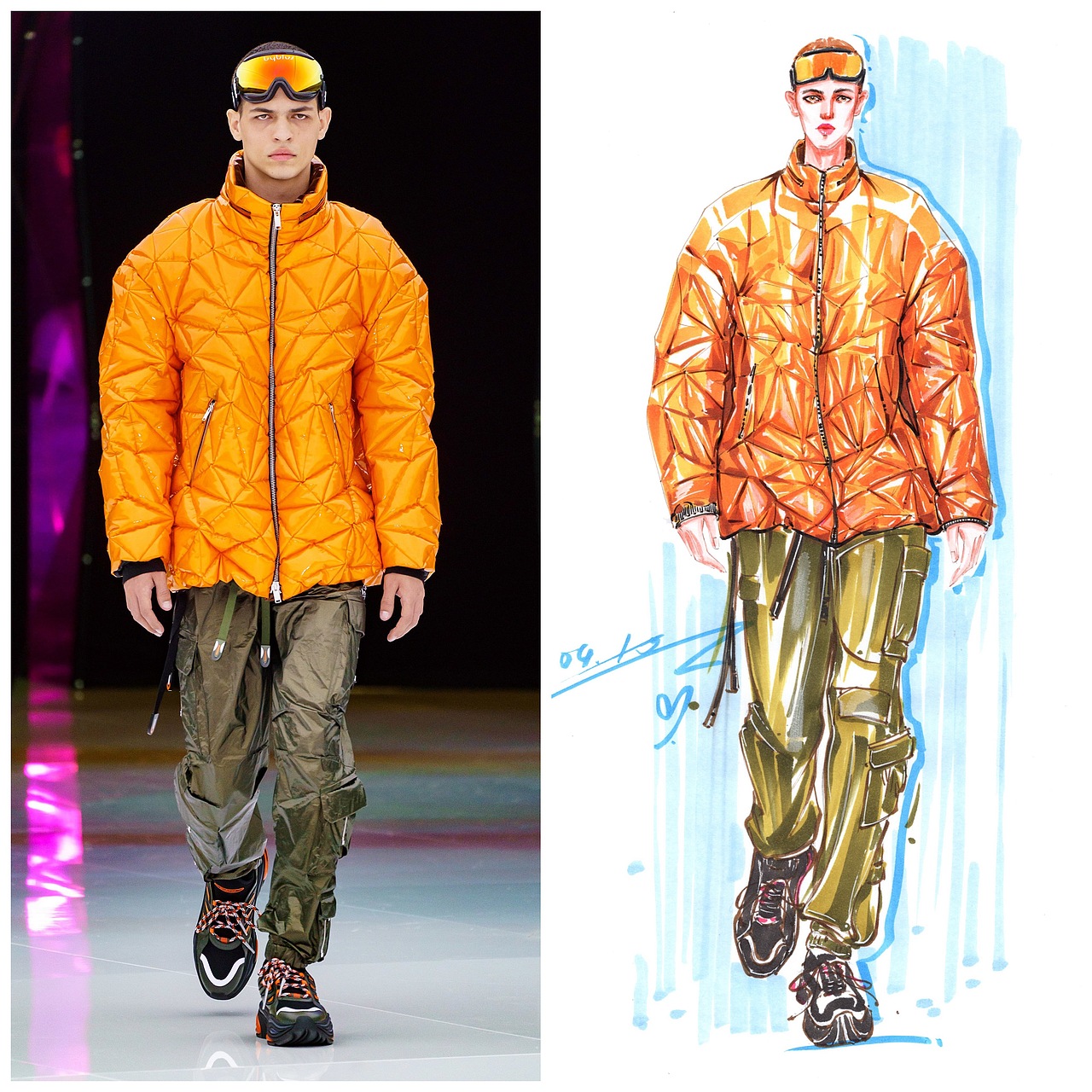 马克笔时装画～羽绒面料（图ZMTUzNzc2MDIw） - 休闲/流行服饰 - 站酷设计师零一手绘原创素材 - 站酷ZCOOL