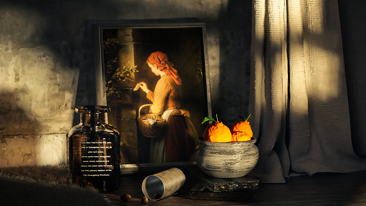 C4D光影场景练习（图ZMjg1NDYzMjA0） - 其他平面 - 站酷设计师洛琳0206原创素材 - 站酷ZCOOL