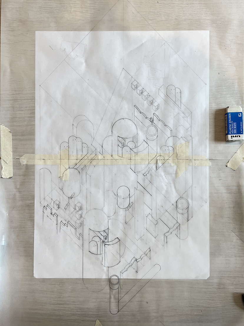  当初我的老师和我说，这项作业要先手绘。其实手绘的难度还是高的，有一种不顾学生死活的作业量的感觉。