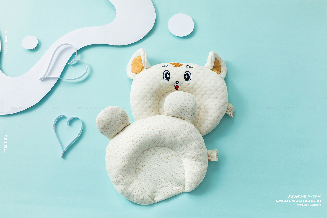 婴儿防摔枕 母婴用品定型枕静物平铺拍摄 产品摄影