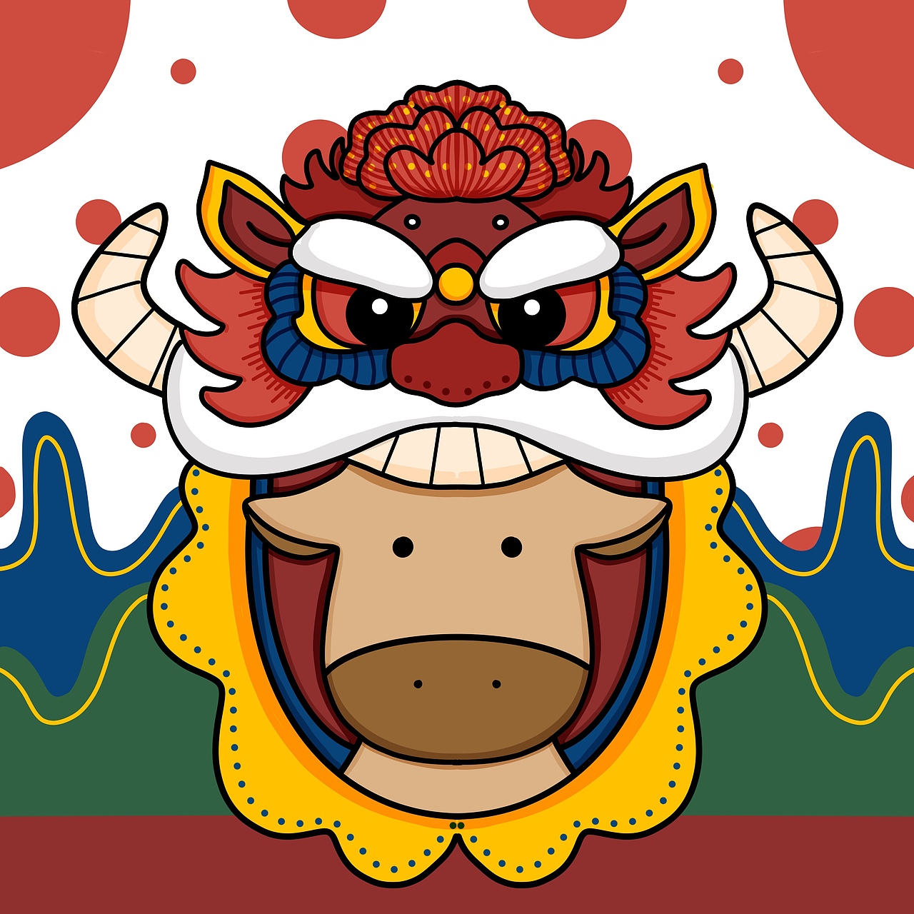 牛年插画‖牛牛过大年 新年原创作品