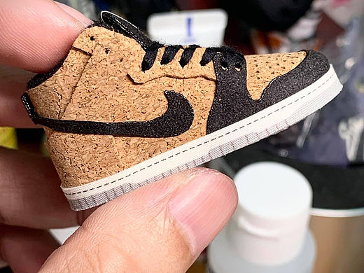 手做1/6 Nike Dunk High SB 軟木塞球鞋-細節