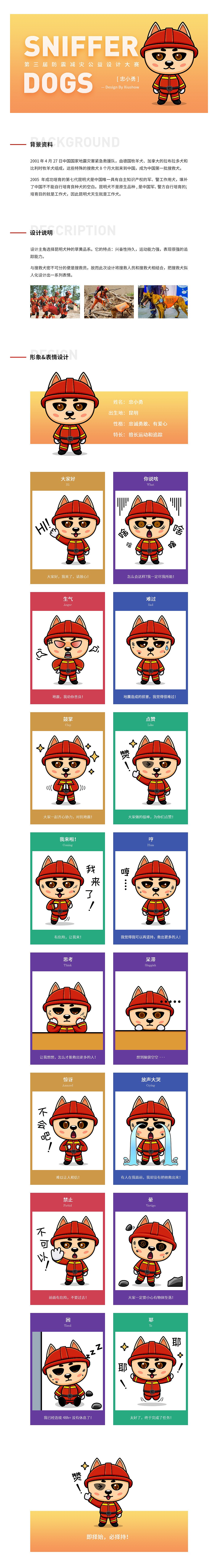 忠小勇表情设计（第三届防震减灾公益设计大赛）（图ZMTMxNzcxMzg4） - 网络表情 - 站酷设计师秀颖showy原创素材 - 站酷ZCOOL