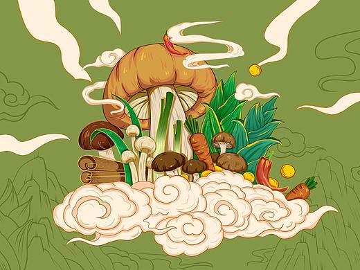 仲景香菇酱-插画包装设计