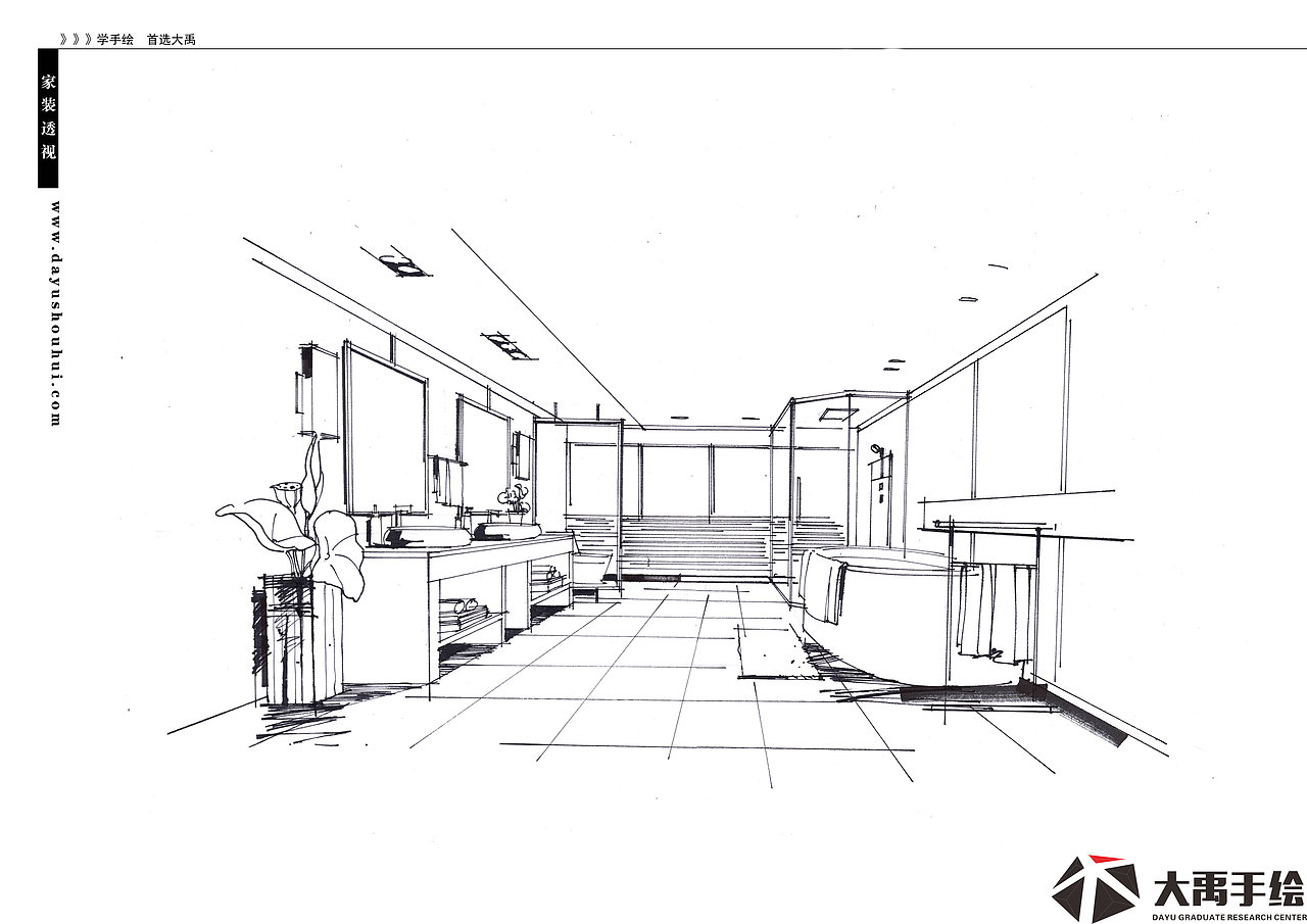 室内线稿图|空间|家装设计|爱手绘大禹_原创作品-站酷zcool