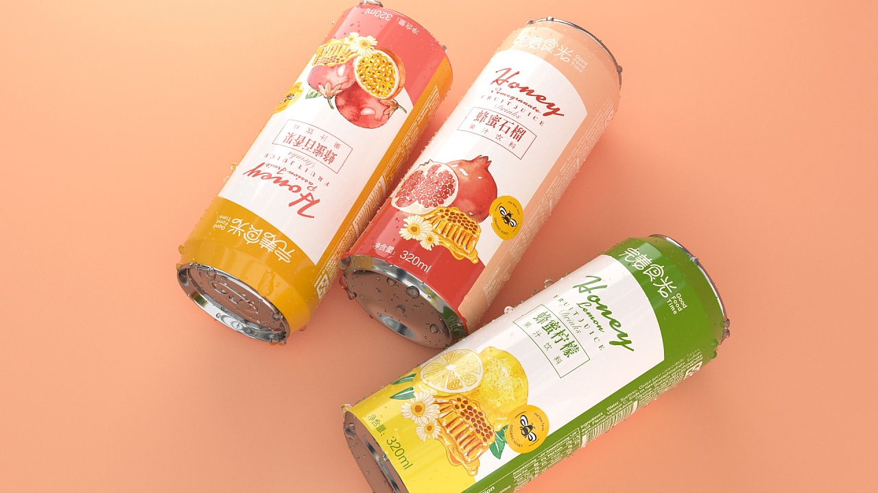 果汁饮料 果蔬饮料 易拉罐包装设计· 完美食光