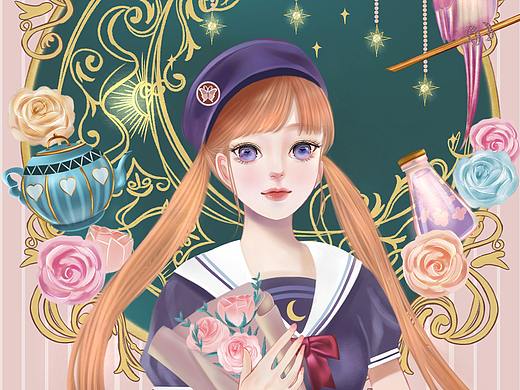 捧花少女（个人主页-ZNDg0NTQ1NDA=） - 创作习作 - 站酷设计师绘星辰CICI原创素材 - 站酷ZCOOL