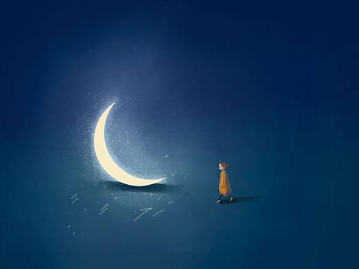 中下游 插画练习(月色)