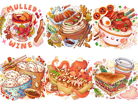 美食插画小合集第二弹！