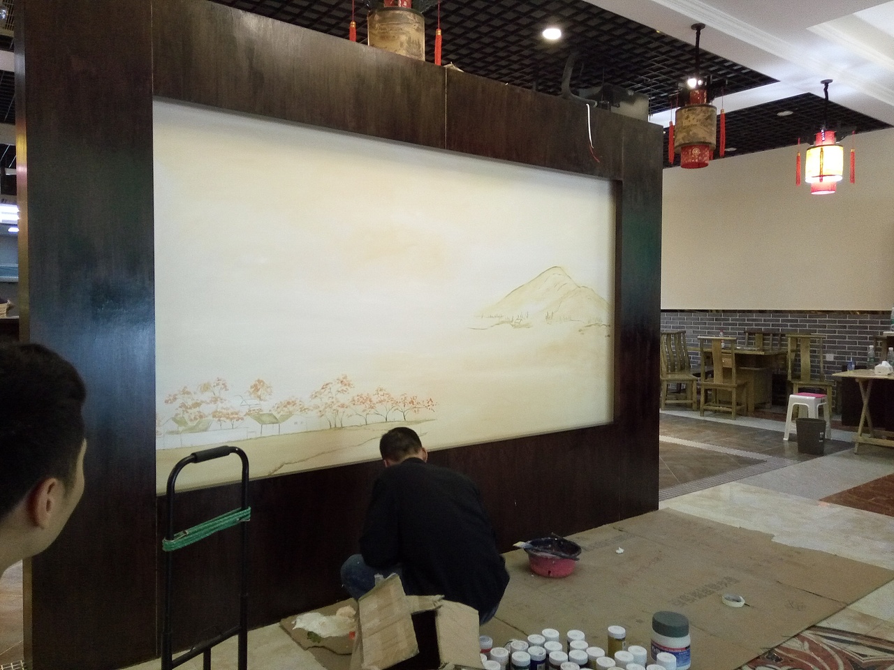 火锅店墙绘,餐饮墙绘,串串店墙绘,成都墙绘