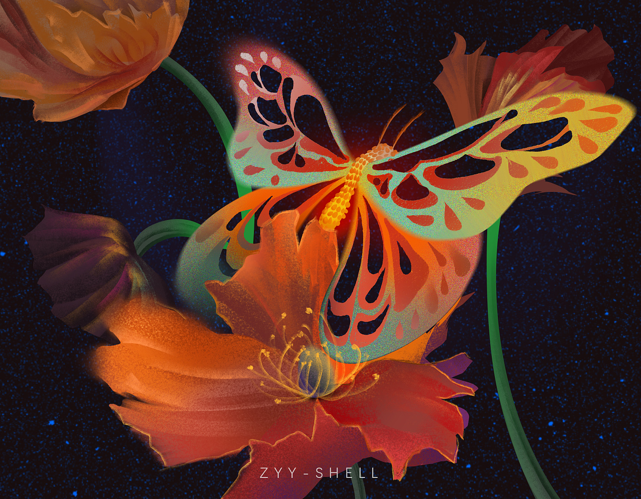 暗色调 高饱和度yyds|插画|创作习作|zyyshell - 原创作品 - 站酷