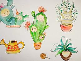 2018年1月-2月手繪水彩畫