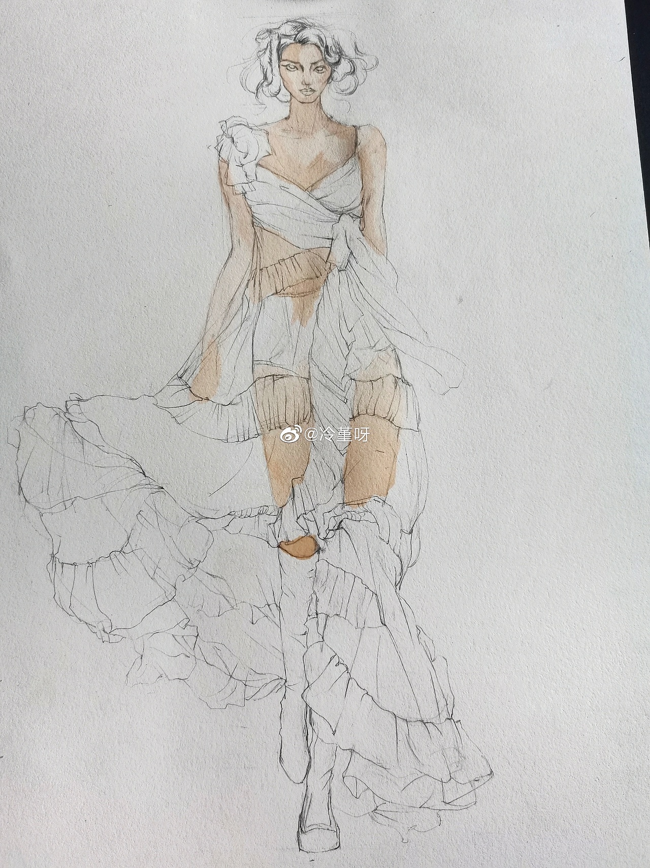 服装水彩效果图 教程