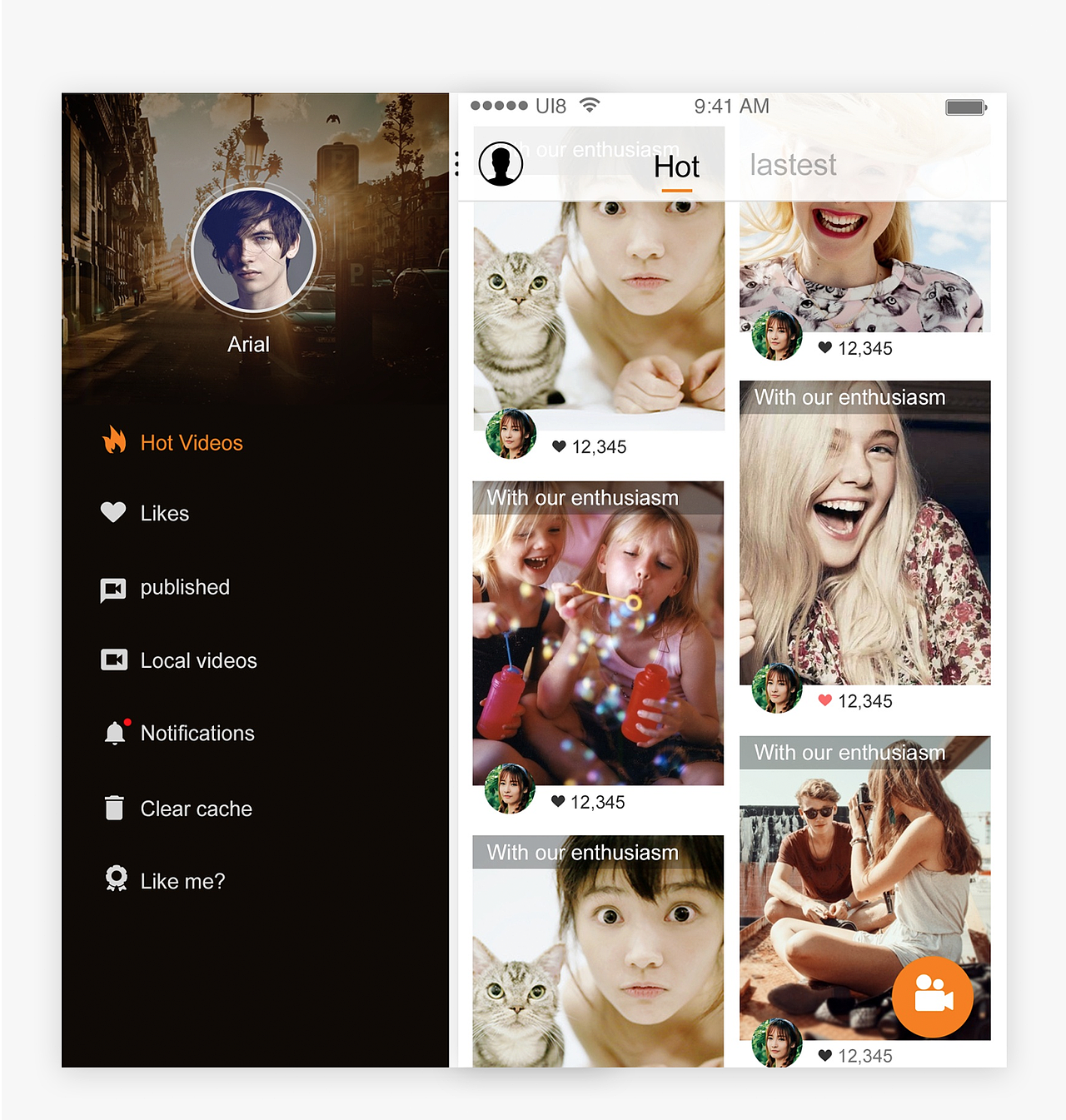 fideo--短视频社交APP（图ZNDEwOTAzMjg=） - APP界面 - 站酷设计师李心贤原创素材 - 站酷ZCOOL
