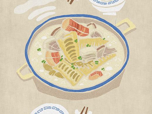 《黄小厨》系列手绘文艺风美食制作插画