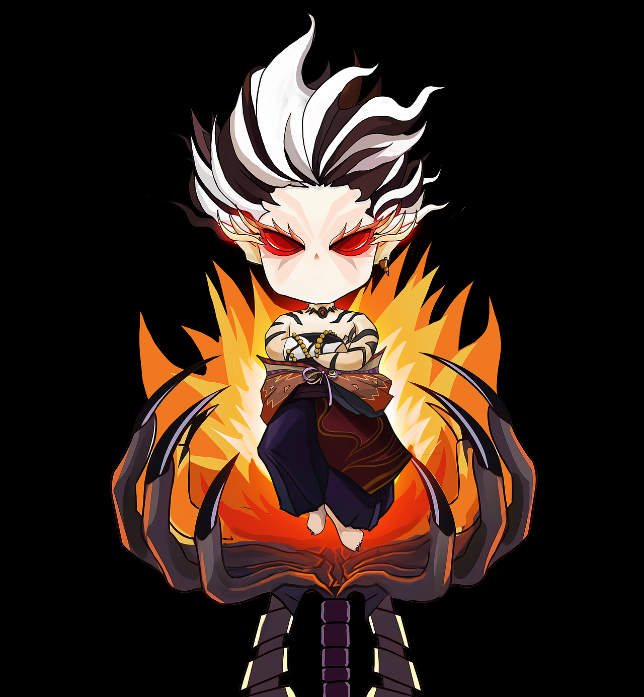 鬼吞童子q版人物插画